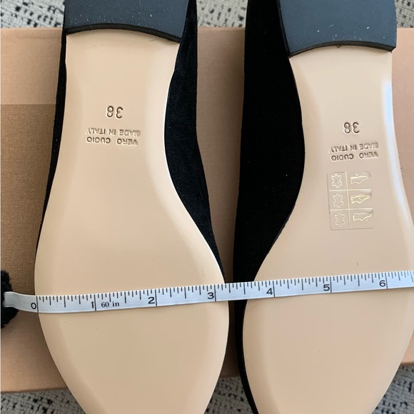 Del Gatto Italy black cat almond toe ballet flats suede - fits Sz 7 - Picture 6 of 6